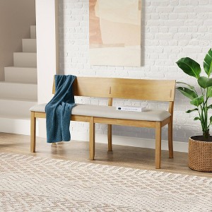 Boraam Capella Cream Fabric Dining Height Bench - 1 of 4