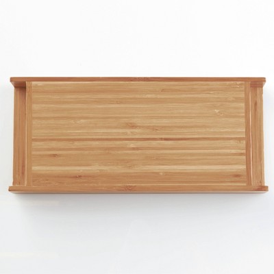 Natural Bamboo Rectangular Vanity Storage Tray Organizer