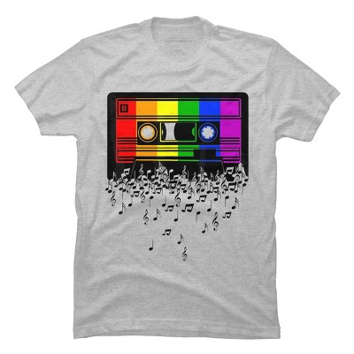 Adult Design By Humans Pride Rainbow Flag Music Note Cassette By Avocato T-Shirt