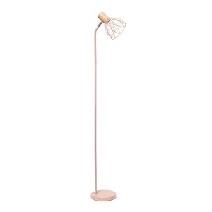 Simple Designs 55.91" Industrial Farmhouse Fusion Adjustable Cage Wire Accent Floor Lamp - 1 of 4