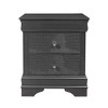 Vynxaria Contemporary Crocodile Metallic Grey Nightstand - Crystal Embellished Hardware, Textured Drawers (13"Wx10.5"Dx4"H), Tapered Legs - 3 of 4
