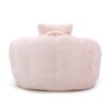 Giant Bean Bag Chair with Footstool, Oversized for Adults & Kids, Faux Fur Shell-Shaped - 4 of 4
