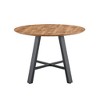 Maliang 42'' Modern Minimalist Round Dining Table, Deep Wood Grain Table Top, Black Metal Legs For Home and Office - 2 of 4