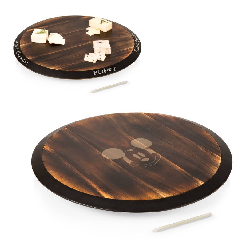 Picnic Time Mickey Mouse Fire Acacia Wood Lazy Susan Serving Tray, 6 of 7