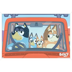 Trends International Bluey - Car Ride Framed Wall Poster Prints - 1 of 4