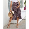Women Pleated Elastic High Waist Maternity Midi Skirt Casual Summer Ruffle Boho Wrap Split Skirt - 2 of 4