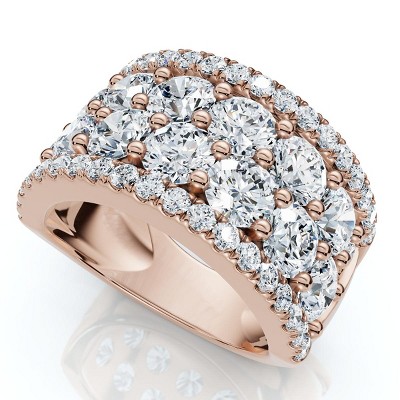 Pompeii3 3 1/2Ct Diamond Wedding 11mm Wide Anniversary Ring 14k Gold Lab Created