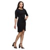 24seven Comfort Apparel Three Quarter Sleeve Ruched Tulip Hem Mini Dress - 2 of 4
