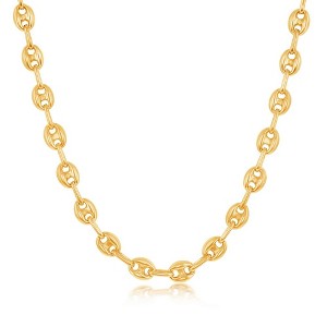 Links of Italy Sterling Silver 6mm Puffed Marina Chain  - Available Sizes: 7  , 16  , 18  , 20  , 22  , 24  Inches - 1 of 3
