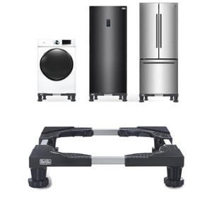 BLACK+DECKER Adjustable Pedestal Stand, Compact 4"H Base with Anti-Vibration Pads, Stainless Steel Frame, Supports 700 lbs, BWS16, Black - 1 of 4