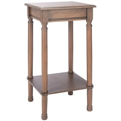 Tinsley Brown Wood Square Accent Table with Shelf