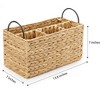 Americanflat Water Hyacinth Basket with Handles - Multipurpose Storage Organizer - 1 Large and 3 Small Compartments - 4 of 4