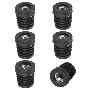 Unique Bargains Metal Furniture Legs Plastic Insert for Round Tubes with M8 Thread Black - 1 of 4