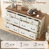 AMERLIFE Drawer Dresser, Farmhouse Chest of Drawers with Vintage Metal Handle - 4 of 4