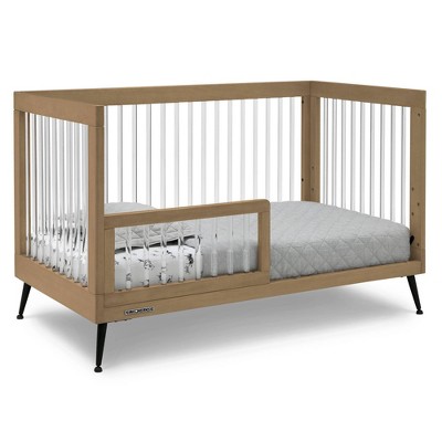 Acorn Matte Black Acrylic Convertible Crib with Metal Feet