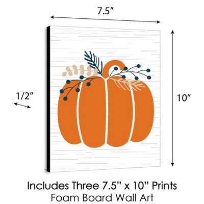 Grateful and Blessed Pumpkin Wall Art Set, 10 x 7.5 Inches