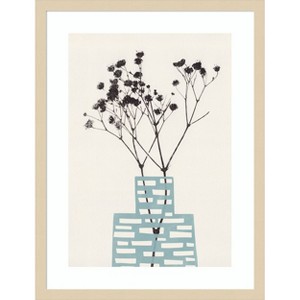 Amanti Art Gypsophila In a Blue Vase by Alisa Galitsyna Wood Framed Wall Art Print - 1 of 4