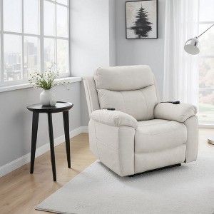 Royal Hampton Power Motion Lift and Recliner Chair with Heated Massage, Ivory - 1 of 4