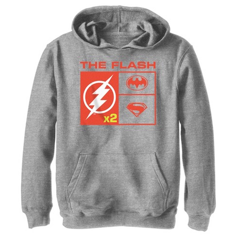 Boy s The Flash Team Icons Pull Over Hoodie Athletic Heather Large