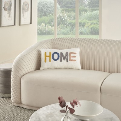 Multicolor Tufted HOME Jute Throw Pillow 12" x 21"