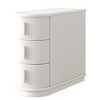 Kumasinova 23.62"Nightstand with 3 Drawers,Modern Semi-oval Side Table with Wood Frame,End Table for Bedroom,Living Room - 2 of 4
