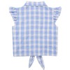 Girls Sleeveless Plaid Button Down Shirt Summer Crop Tops Tie Knot Ruffle Sleeve Shirt Blouse 3-12Y - 3 of 4