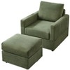 Sapphtopaz Modern Accent Chair with Ottoman Upholstery Comfy Couch Classic Corduroy Chaise Accent Chairs for Living Room, Bedroom - 3 of 4