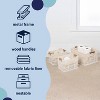 happimess Callan Vintage Industrial Handmade Wire Metal Nesting Storage Baskets with Wood Handles and Fabric Liner - 3 of 4