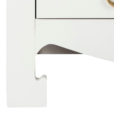 White and Gold Transitional 3-Drawer Chest with Soft Close