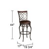 Kensington Hill Hartley Bronze Swivel Bar Stools Set of 2 Brown 30" High Traditional with Backrest Footrest for Kitchen Counter Height Island Home - 4 of 4