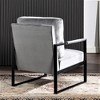 PAGED PU Leather Upholstered Accent Chair with Metal Frame, Mid Century Arm Chair for Bedroom, Reading Room, Black - 4 of 4