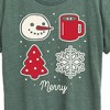 Women's - Instant Message - Merry Christmas Grid Short Sleeve Graphic T-Shirt - 2 of 4