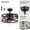 Ludomide Caged Ceiling Fan with Lights, Black Industrial Ceiling Fan Light Kit for Bedroom, Kitchen - 3 of 4