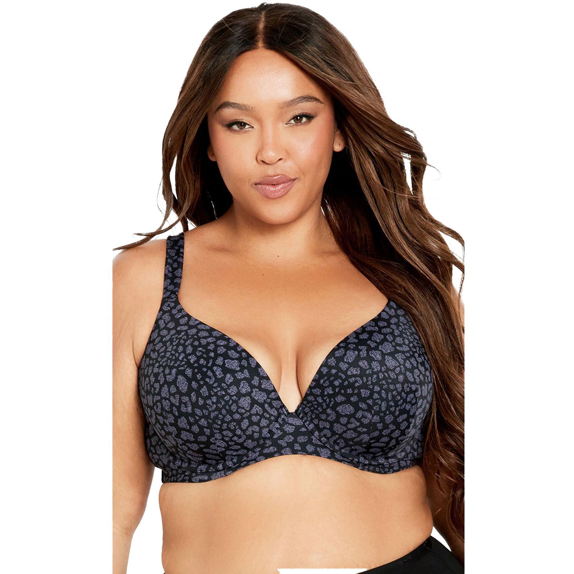 Avenue Fashion Plunge Print Bra - 42 DDD, Baby Animal