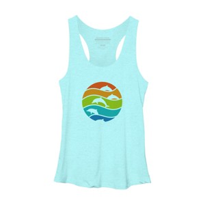 Women's Design By Humans dolphin art By hkartist Racerback Tank Top - 1 of 3