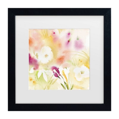 Trademark Fine Art Sheila Golden White Blossom Composition Matted Framed Art
