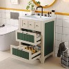 MOEPISY 24 Inch Bathroom Vanity with Ceramic Sink, Bathroom Vanity Cabinet with 2 Drawers, Wooden Bathroom Sink Cabinet - 2 of 4