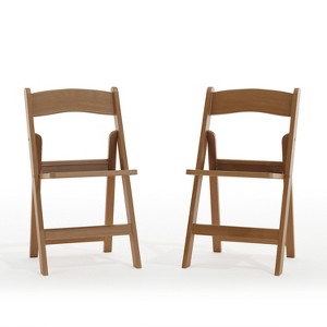 Flash Furniture 2 Pack HERCULES Series 800 lb. Capacity Resin Folding Chair with Slatted Seat - 1 of 4