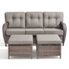 Buenhomino 3 Pieces Patio Furniture Sofa Set-Outdoor Wicker Patio Couch with Multifunctional Ottoman and All-Weather Patio Conversation Set - 2 of 4