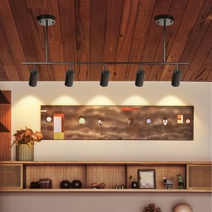 Rennnsan Linnova 50" W 5 -Light Dimmable Modern Linear Kitchen Island Pendant in Black & Bronze & White & Gold - 1 of 4