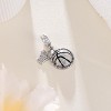 Sterling Silver Basketball Hoop Charm - Sports Theme Bead for Bracelets, Gift for Men & Women - 3 of 4
