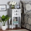 Eliya Brushed Wood 2 Drawer Nightstand Silver - Baxton Studio: Solid Frame, Open Shelf, Fully Assembled - 2 of 4