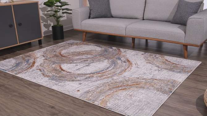 Luxe Weavers Modern Abstract Circle Area Rug, 2 of 10, play video