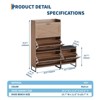 Shoe Storage Bench, Wooden Entryway Bench with 4 Flip Drawers & Padded Seat, Hidden Shoe Organizer Cabinet for Hallway Living Room - 3 of 4