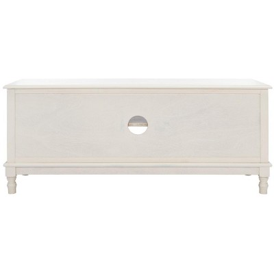 Countryside Charm Distressed White 53" Media Stand with Cabinet