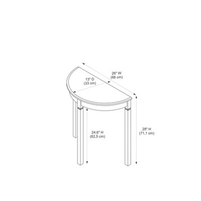 Transitional Black Cherry Demilune Console Table - Compact Elegance