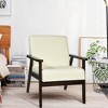 Tangkula Wooden Upholstered Accent Chair Fabric Armchair Home Office - 2 of 4