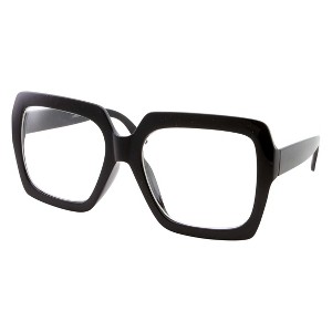 GRINDERPUNCH XL Oversized Square Clear Lens Glasses Black Fashion