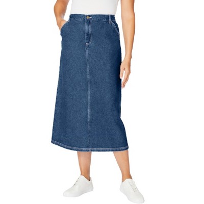 Woman Within Women's Plus Size Carpenter Denim Skirt