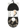 Memoi Women's 3 Pair Pack Golden Pineapples No Show Liner Socks Black-Gold One Size - 3 of 3